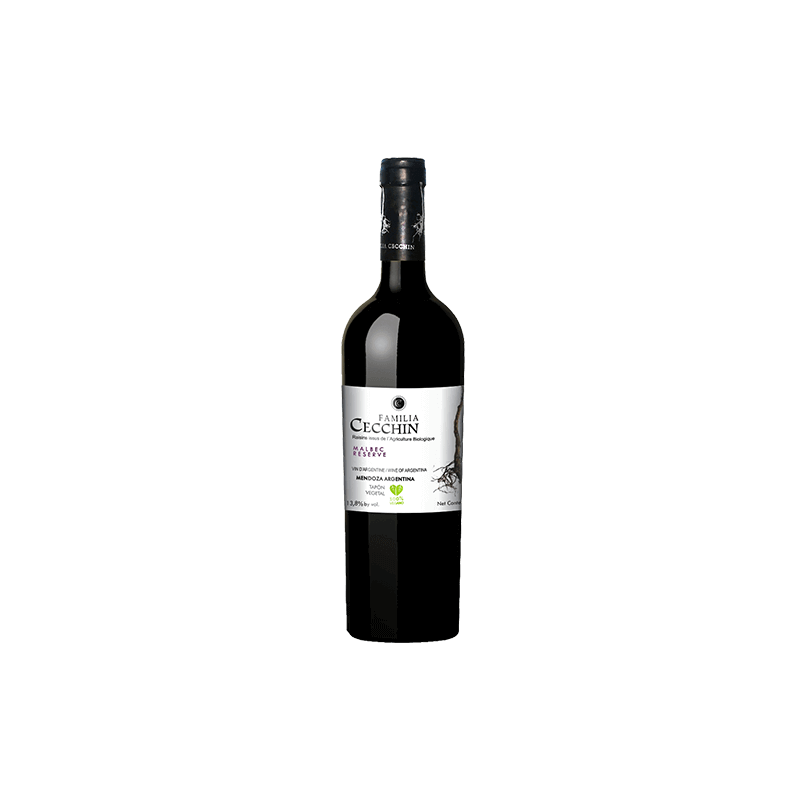 Vin rouge argentin bio - IG Mendoza - Familia Cecchin - Cuvée Reserva - Malbec